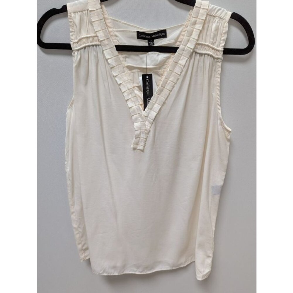 Catherine Malandrino Bone White Tie-Back Blouse